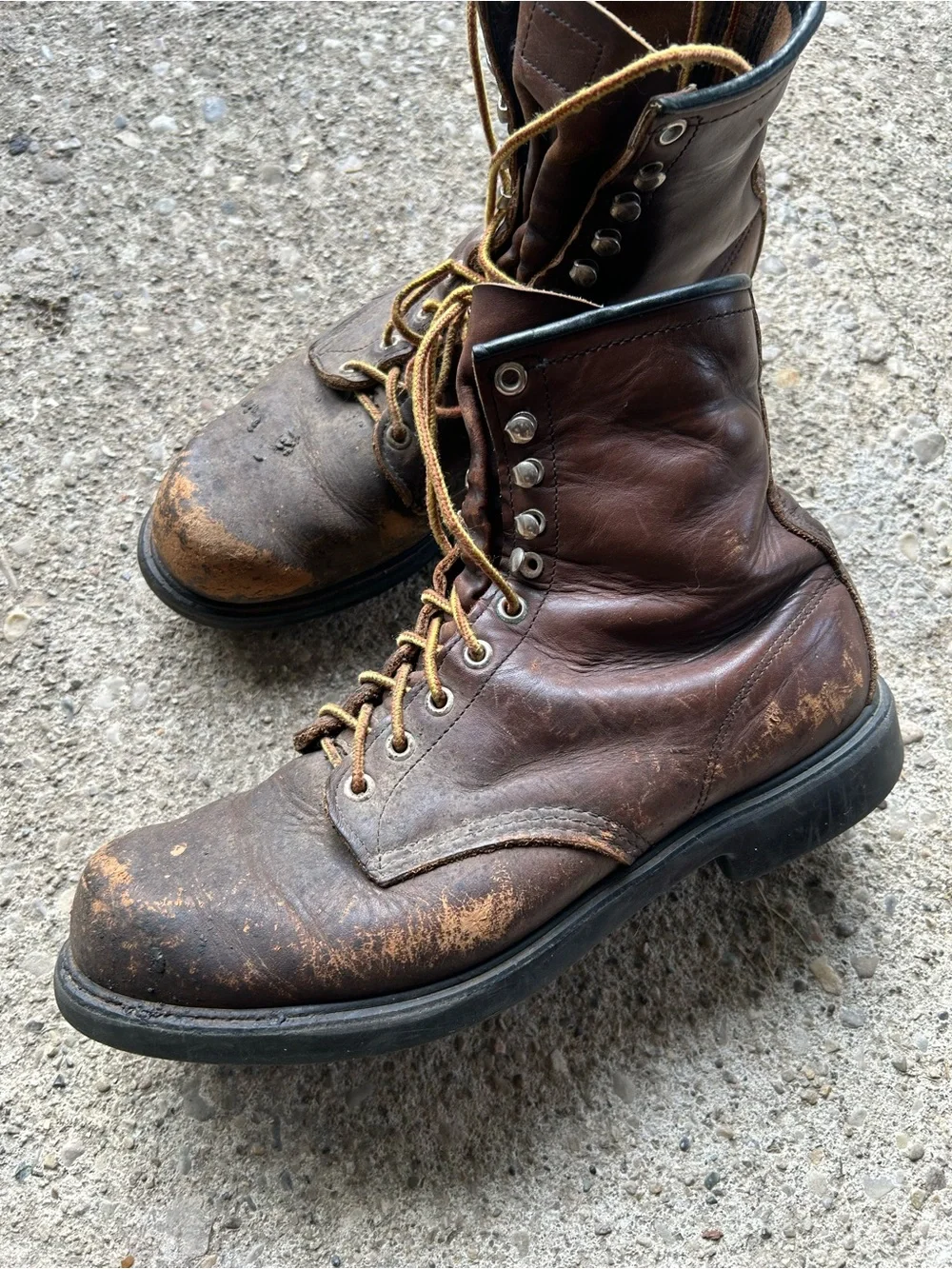 Red wing Men's Brown Leather Lace-Up Work Boots Sz 10 C